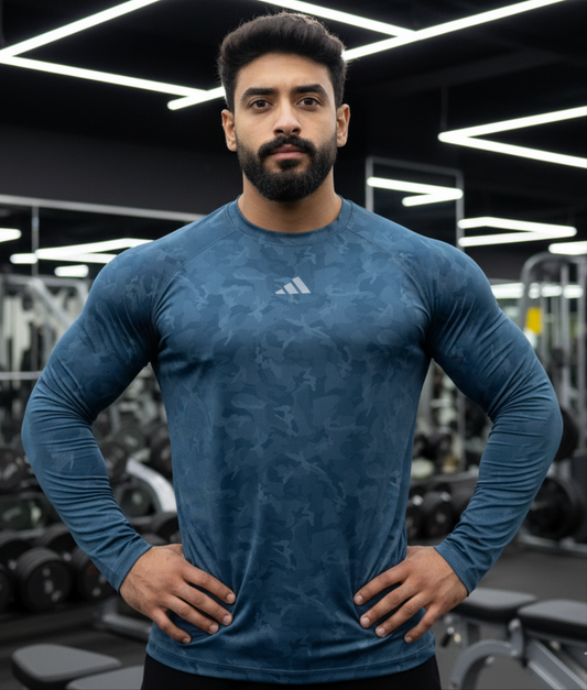 The premium long sleeves - Camo - Petrol
