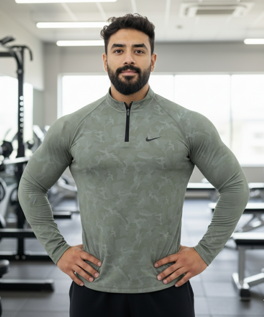 The Premium Zipped Long Sleeves camo - Olive