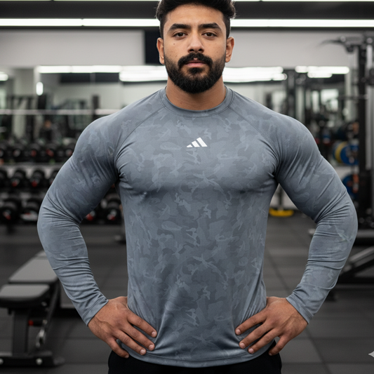 The Premium Long Sleeves Camo - Grey