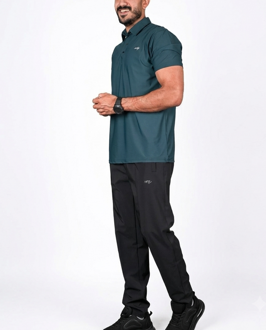 Court Dri-Fit Polo Set- Teal black