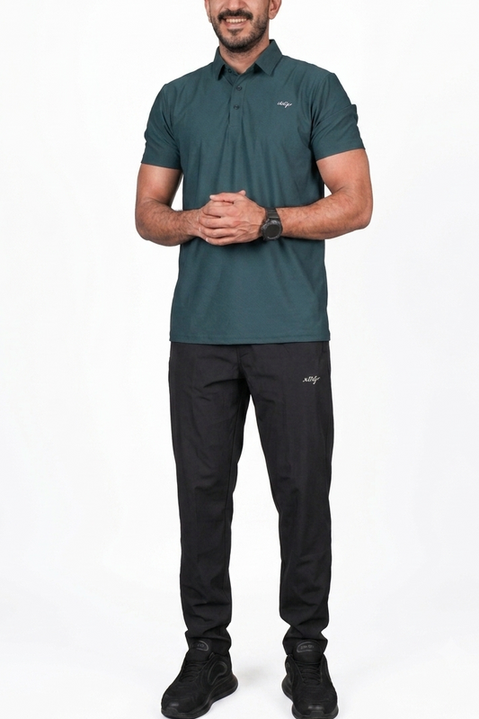 Court Dri-Fit Polo Set- Teal black