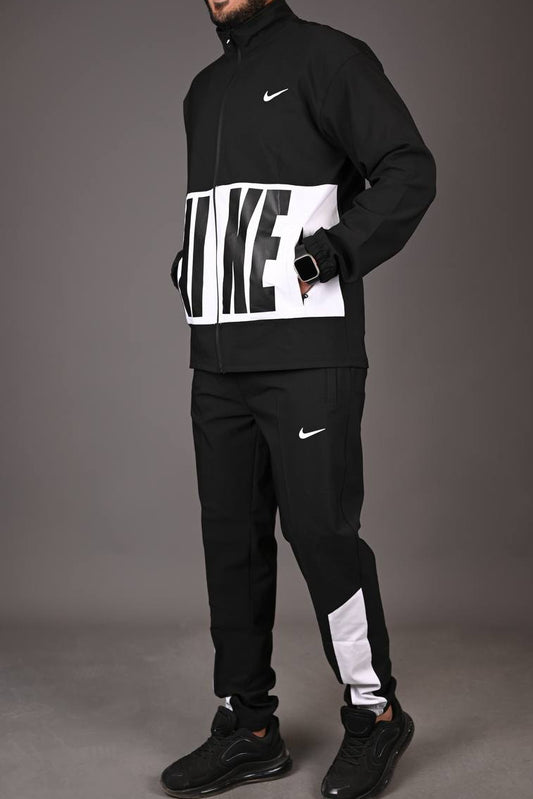 Woven Hybrid Tracksuit Black White