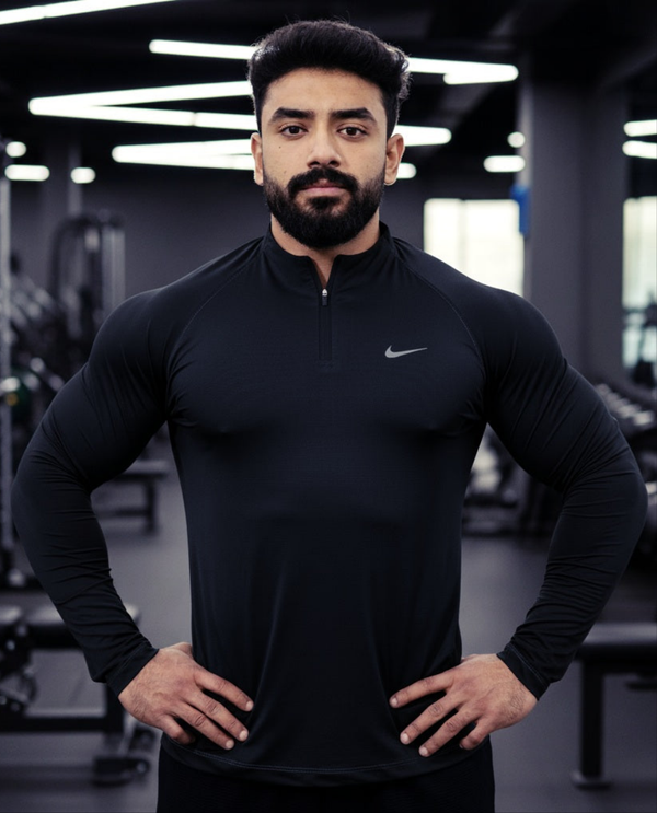 The Premium Zipped Long Sleeves - Black