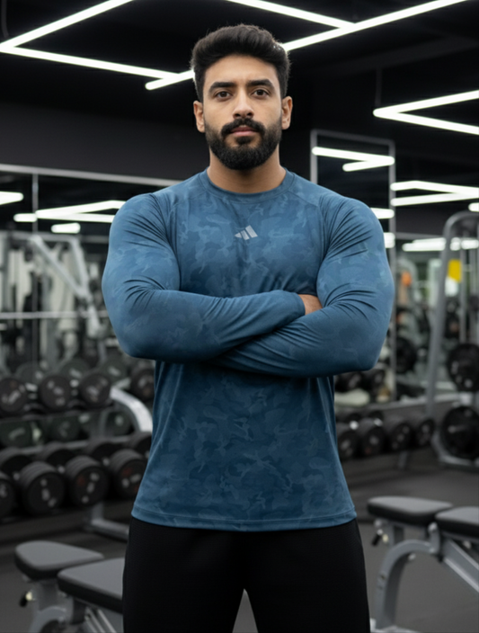 The premium long sleeves - Camo - Petrol