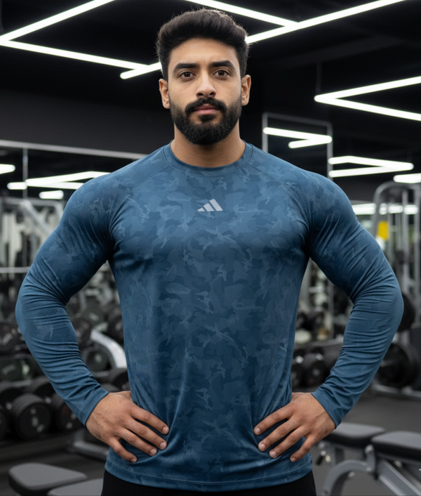 The premium long sleeves - Camo - Petrol