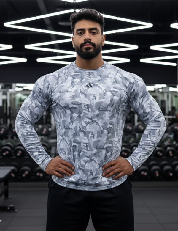 The Premium Long Sleeves Camo - White