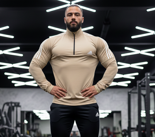 Striped Long Sleeves 3 Lines - Cafe