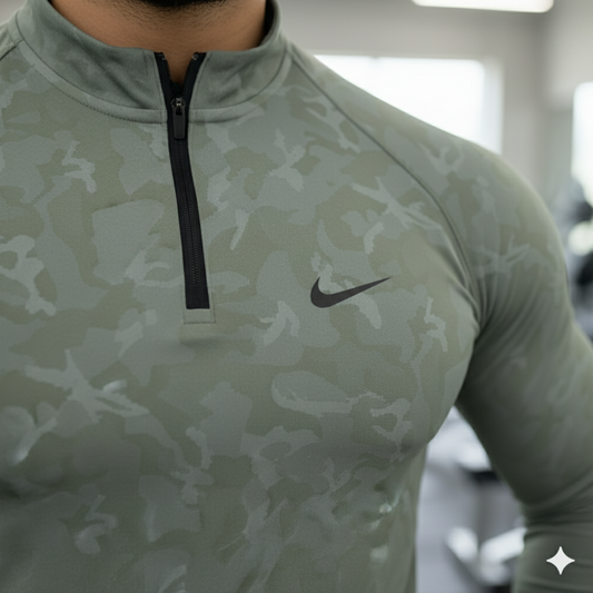 The Premium Zipped Long Sleeves camo - Olive