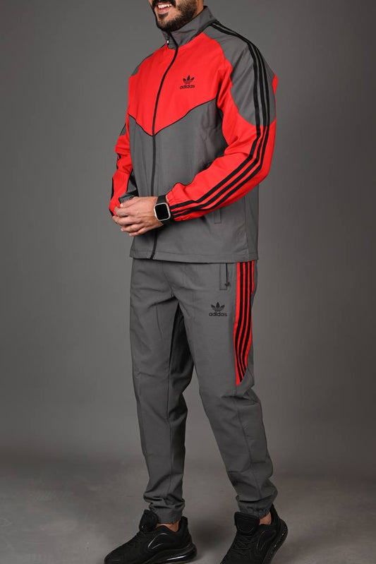 V-Shaped Tracksuit Red grey