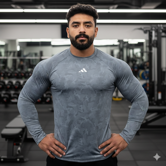 The Premium Long Sleeves Camo - Grey