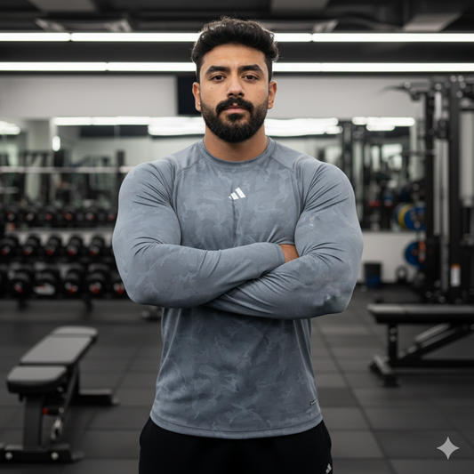 The Premium Long Sleeves Camo - Grey