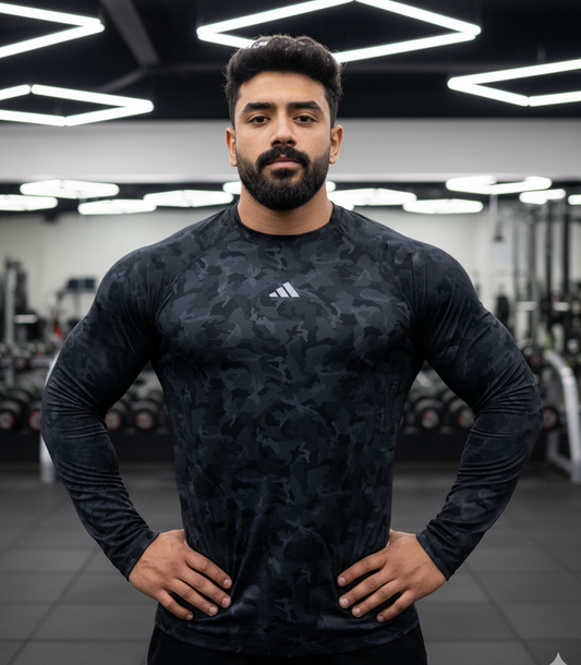 The Premium Long Sleeves Camo - Black