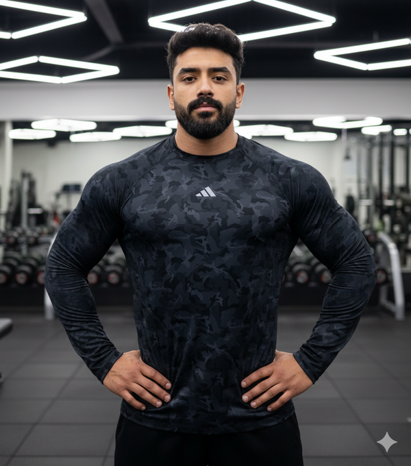 The Premium Long Sleeves Camo - Black