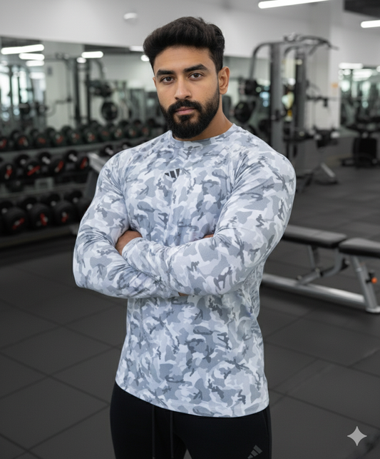 The Premium Long Sleeves Camo - White