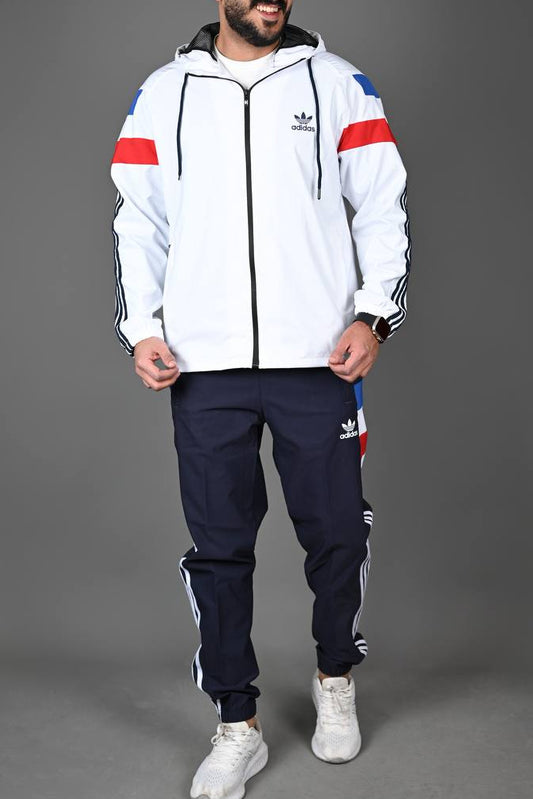Iconic 3 Stripes Tracksuit White Navy