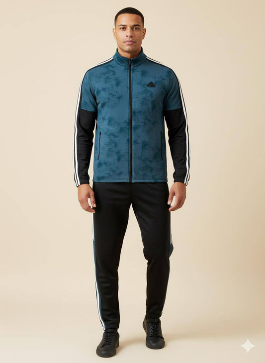 3- Stripes Tracksuit Teal / black