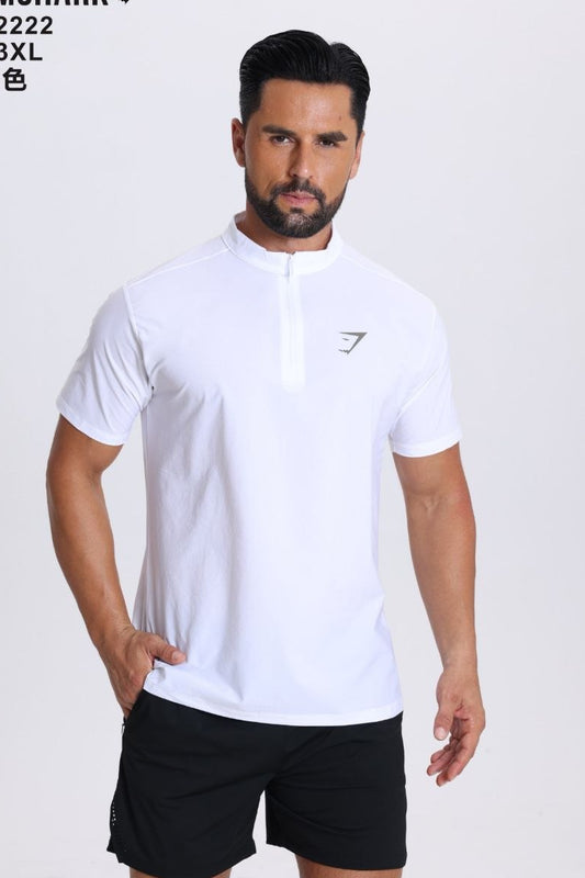 Vital Polo Quarter Zip Tshirt-White